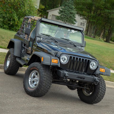 Aries Automotive TrailCrusher Front Bumpers for 1997-2006 WRANGLER - 2156001 Bumper, Fabricated, Steel, Black Powdercoated, Center, Front, Jeep, Each