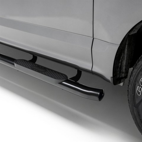 Aries Automotive 4 in. Oval Side Bars S224053 Step Bars, Steel, Black Powdercoated, Gloss, 4.00 Diameter, 85.413 Length, Chevrolet, GMC, Pair