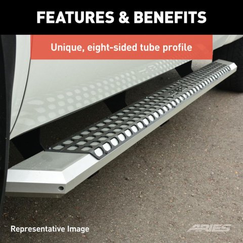 Aries Automotive AdvantEDGE 5.5 in. Side Bars for 2011-2024 DURANGO - 2555053 Step Bars, Aluminum, Chrome, Powdercoated, 5.500 Diameter, 75.00 Length, Dodge, Pair