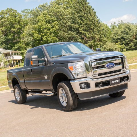Aries Automotive 3 in. Round Side Bars 203025-2 Nerf and Step Bars, Stainless Steel, Polished, 3.00 Diameter, Ford, Pair