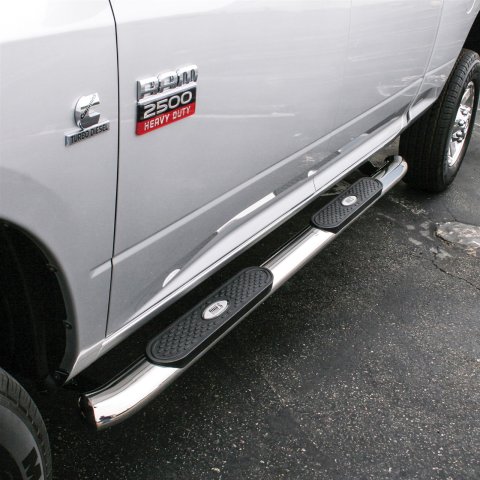 Aries Automotive 4 in. Oval Side Bars for 2003-2009 RAM 3500, 2500, 2002-2008 1500 - S225008-2 Step Bars, Oval, in., Stainless Steel, Polished, Dodge, Pair