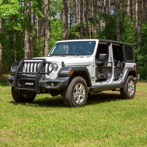 Aries Automotive Pro Series Grille Guards for 2020-2024 GLADIATOR, 2018-2024 WRANGLER - P1053 Guards, Brush Guard, Steel, Black Textured Powdercoat, Jeep, Each