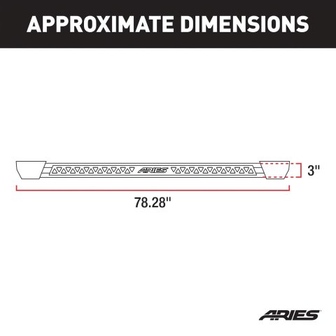 Aries Automotive Rocker Steps for 2015-2025 CANYON, COLORADO - 2074106 Step Bars, Nerf Bars, Steel, Textured Black Powdercoated, Chevrolet, GMC, Pair