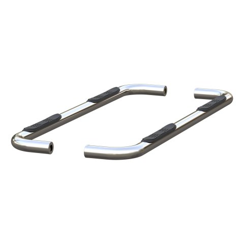 Aries Automotive 3 in. Round Side Bars 204054-2 Nerf and Step Bars, Stainless Steel, Polished, 3.00 Diameter, Chevrolet, GMC, Pair