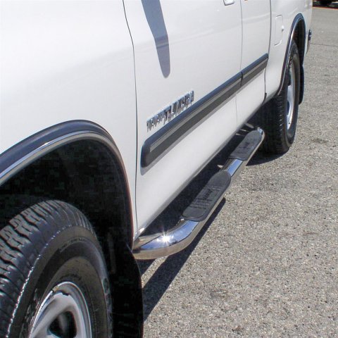 Aries Automotive 3 in. Round Side Bars for 2000-2006 TUNDRA - 202003-2 Step Bars, Side, inch, Stainless Steel, Polished, Toyota, Pair