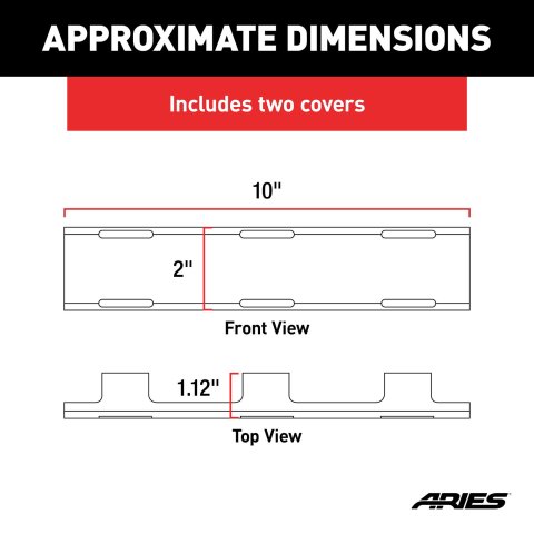 ARIES Automotive Light Covers 1501263 Cover KIT - QTY 2 10" LIGHT COVERS FOR SINGLE ROW LED LIGHT BARS 1501262