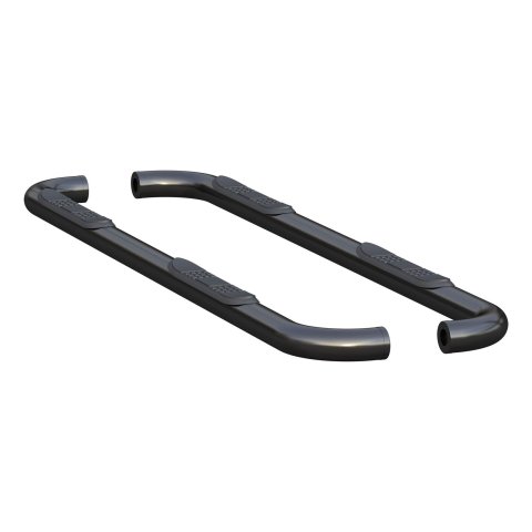 Aries Automotive 3 in. Round Side Bars 205044 Nerf and Step Bars, Bars, Steel, Black, Gloss, Powdercoated, 3.00 Diameter, Ram, Pair