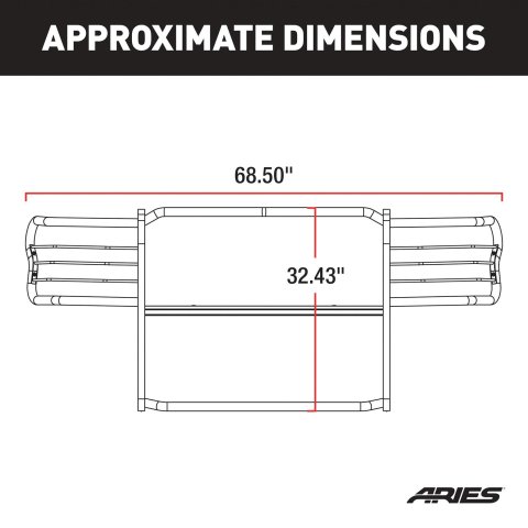 Aries Automotive Grille Guards for 2006-2017 RAV4 - 2065 Guard, Brush Guard, Steel, Black Powdercoated, Toyota, Each