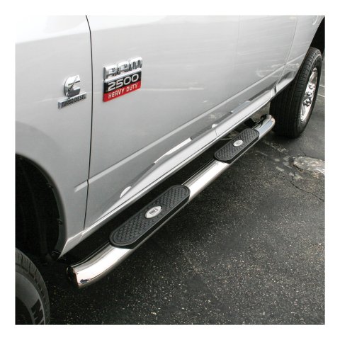 Aries Automotive 4 in. Oval Side Bars S225041-2 Step Bars, Stainless Steel, Polished, 4.00 Diameter, 86.810 Length, Dodge, Pair