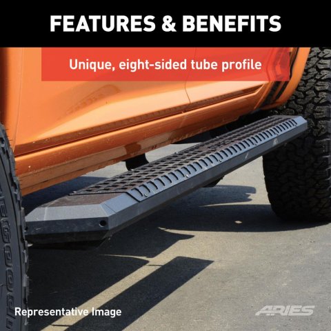 Aries Automotive AdvantEDGE 5.5 in. Side Bars for 2011-2025 DURANGO - 2556053 Step Bars, Aluminum, Black Powdercoated, Gloss, 5.500 Diameter, 75.00 Length, Dodge, Pair