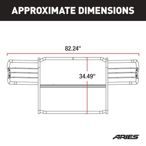 Aries Automotive Grille Guards for 2007-2013 SILVERADO 1500 - 4068-2 Guard, Brush Guard, Stainless Steel, Polished, Chevy, Each