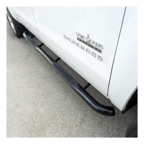 Aries Automotive 3 in. Round Side Bars 204045 Step Bars, Diameter, Steel, Black Powdercoated, Chevy, GMC, Pair