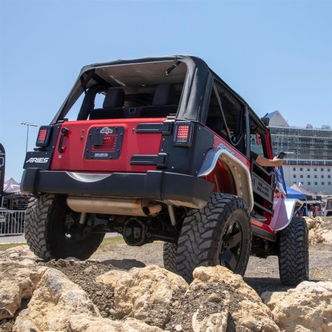 ARIES Automotive - Fender Flares for 2007-2017 WRANGLER, 2018 WRANGLER JK 2500202 Flares, 2007-15 FLAT FENDERS/REAR/RAW ALUM