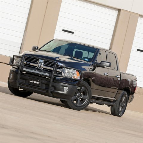 Aries Automotive Pro Series Grille Guards for 2011-2018 1500, 2019-2024 1500 CLASSIC, 2009-2010 RAM - 2170028 Guards, Series, Steel, Black Textured Powdercoat, LED Light Bar, Ram, Each