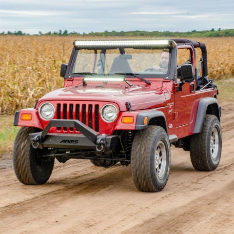 ARIES Automotive Light Mount Brackets 15913 Auxiliary Brackets, Jeep Hood, 97-06 Wrangler TJ