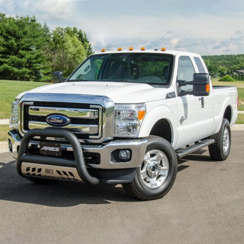 Aries Automotive 6 in. Oval Side Bars 4445027 Step Bars, Aluminum, Black Powdercoated, Gloss, 6.00 Diameter, 91.00 Length, Ford, Pair