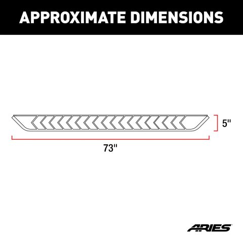 Aries Automotive RidgeStep Running Boards for 2017-2023 ACADIA, 2017-2025 XT5 - 2061035 Boards, Steel, Black Powdercoated, Textured, 5 in. Boards, 73.00 in. Length, GMC, Cadillac, Pair
