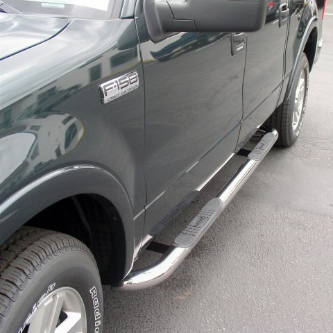 Aries Automotive 3 in. Round Side Bars for 2004-2008 F-150 - 203015-2 Step Bars, Diameter, Stainless Steel, Polished, Ford, Lincoln, Pair