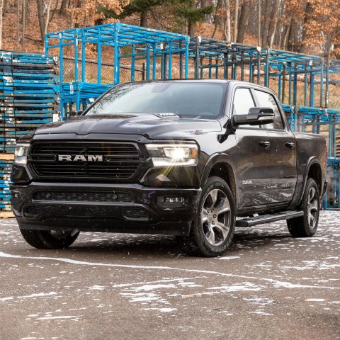 Aries Automotive 6 in. Oval Side Bars 4445044 Step Bars, Aluminum, Black Powdercoated, Gloss, 6.00 Diameter, 85.00 Length, Dodge, Pair