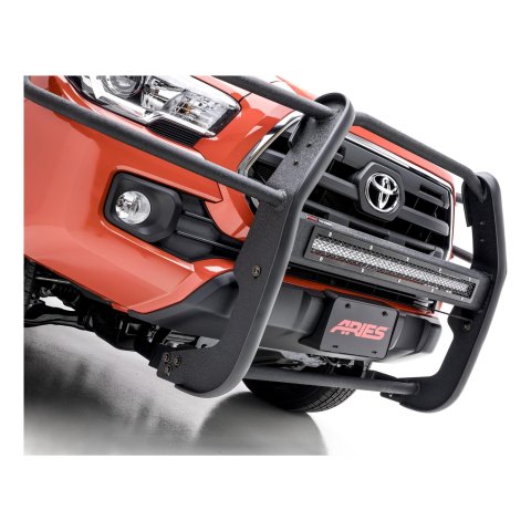 Aries Automotive Pro Series Grille Guards for 2016-2023 TACOMA - 2170006 Guards, Series, Steel, Black Textured Powdercoat, LED Light Bar, Toyota, Each