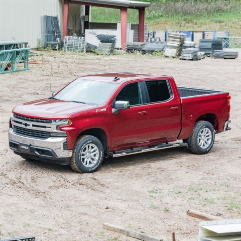 Aries Automotive 4 in. Oval Side Bars S224053-2 Step Bars, Stainless Steel, Polished, 4.00 Diameter, 85.413 Length, Chevrolet, GMC, Pair
