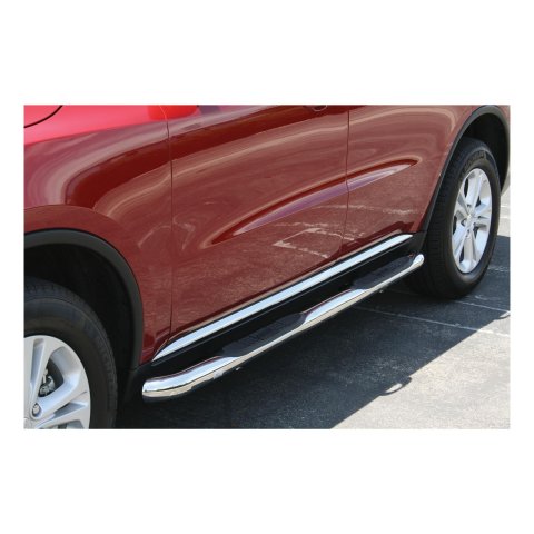 Aries Automotive 3 in. Round Side Bars 205031-2 Nerf and Step Bars, Bars, Stainless Steel, Polished, without OE Skirting, Dodge, Pair
