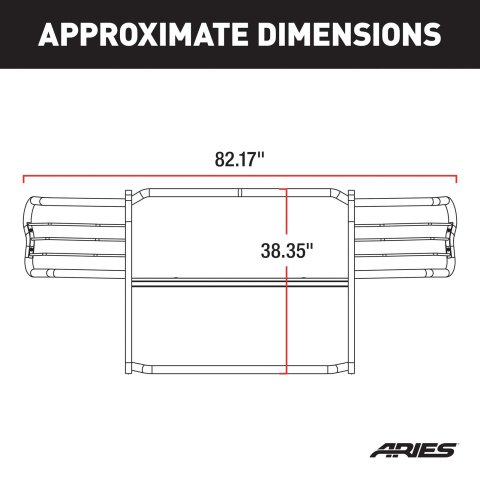 Aries Automotive Grille Guards for 2015-2019 SILVERADO 2500 HD, 3500 HD - 4085 Guard, Brush Guard, Steel, Black Powdercoated, Chevy, Each