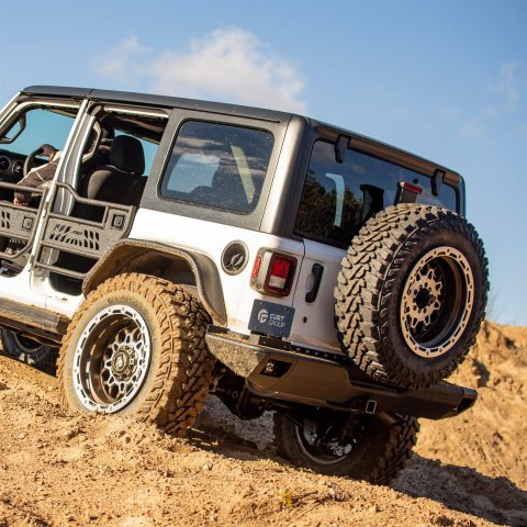 ARIES Automotive - Bumper End Plates for 2007-2025 WRANGLER, 2018 WRANGLER JK 2081223 Side Extensions, TrailChaser 2007 2017 Jeep Wrangler