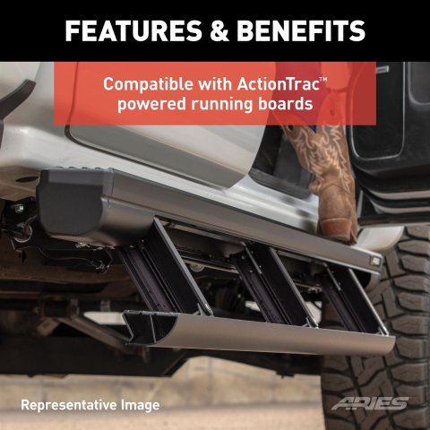 Aries Automotive ActionTrac Mounting Brackets for 2021-2022 BRONCO, 2019-2025 RANGER - 3025123 Running Boards Brackets, ActionTrac, Ford, Crew, Pair