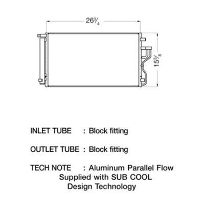 CSF Air Conditioning Condensers 10672 Condenser, Aluminum, Natural, for use on Hyundai, Each
