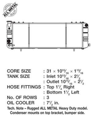CSF All-Metal Radiators for 1991-2001 CHEROKEE - 2671 Radiator, All-Metal, Copper/Brass, Black, Jeep, Cherokee, Each