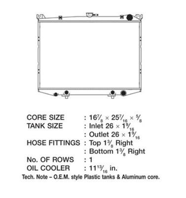 CSF Radiators for 1986-1994 D21, 1987 PATHFINDER, 1995-1997 PICKUP - 2813 Radiator, Downflow, Aluminum/Plastic, Natural, Nissan, 2.4L, Each