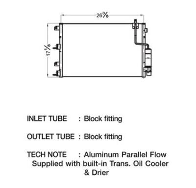 CSF Air Conditioning Condensers 10531 Condenser, Aluminum, Natural, Ford, Each