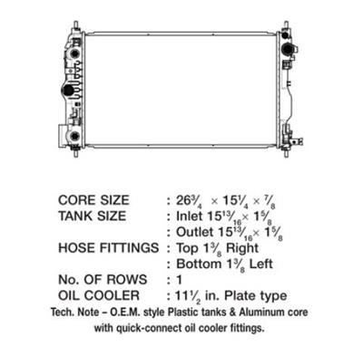 CSF Radiators 3577 Radiator, OE Replacement, Aluminum/Plastic, Natural, Buick, Chevy, Each