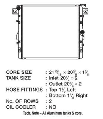 CSF Radiators for 2007-2011 WRANGLER - 3466 Radiator, OE Replacement, Aluminum, Natural, Jeep, JK Wrangler, Each