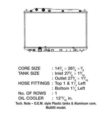 CSF Radiators 3282 Honda Civic
