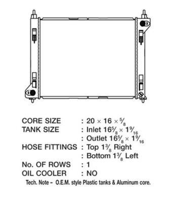 CSF Radiators 3694 Radiator, OE Replacement, Aluminum/Plastic, Natural, Nissan, Sentra, Each