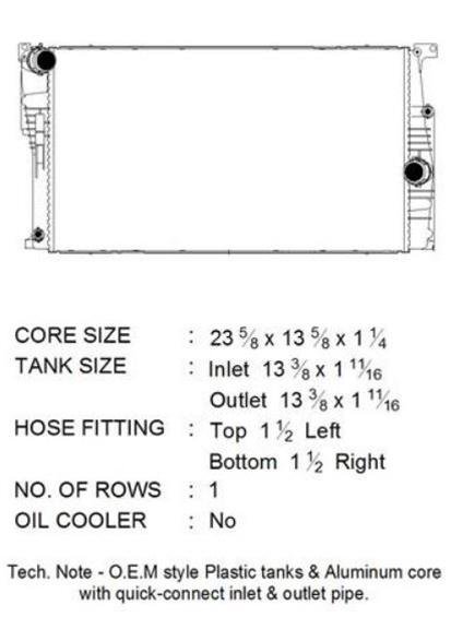 CSF Radiators 3829 Radiator, Aluminum/Plastic, Natural, Crossflow, Upper Driver Side Inlet, Lower Passenger Side Outlet, BMW, Each