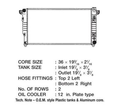 CSF Radiators 3562 Radiator, OE Replacement, Aluminum/Plastic, Natural, Dodge, Ram 2500, Ram 3500, V10, Each
