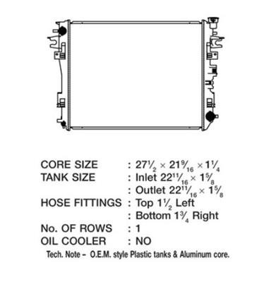 CSF Radiators 3662 Radiator, OE Replacement, Aluminum/Plastic, Natural, Dodge, Ram, Each