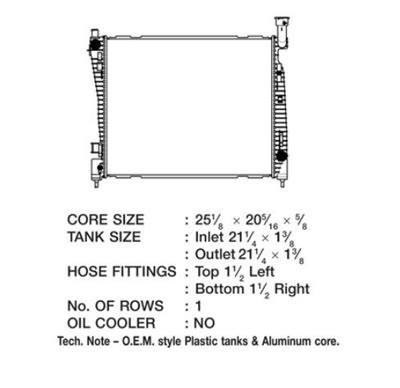 CSF Radiators 3544 Radiator, OE Replacement, Aluminum/Plastic, Natural, Jeep, Dodge, Each