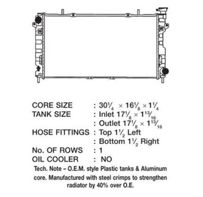 CSF Radiators 3265 Radiator, OE Replacement, Aluminum/Plastic, Natural, Dodge, Caravan, L4, Each