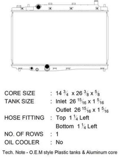 CSF Radiators for 2016-2022 HR-V - 3854 Radiator, Aluminum/Plastic, Natural, Downflow, Upper Driver Side Inlet, Lower Driver Side Outlet, use on Honda®, Each