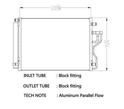CSF Air Conditioning Condensers 10725 Condenser, Aluminum, Black, for Kia, Each
