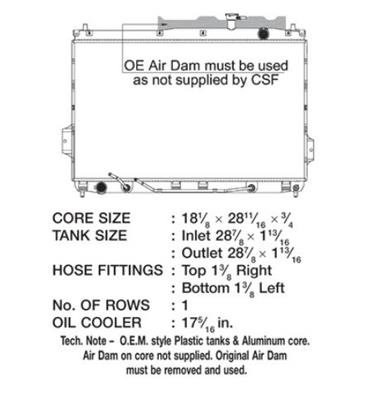 CSF Radiators 3488 Radiator, OE Replacement, Aluminum/Plastic, Natural, for use on Hyundai, Veracruz, Each