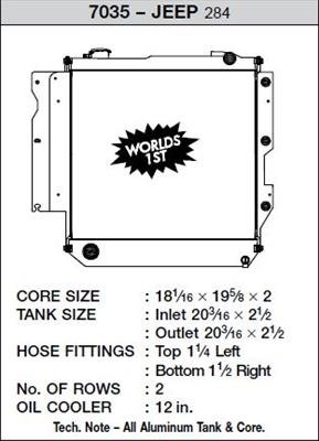 CSF Racing Radiators for 2005-2006 WRANGLER - 7035 Radiator, Racing, Aluminum, Polished, Jeep, TJ Wrangler, Each