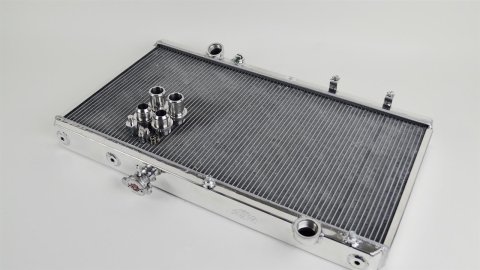 CSF Racing Radiators for 1992-2000 CIVIC, 1994-2001 INTEGRA - 2850K Radiator, Aluminum, Polished, Downflow, Engine Swap, use on Acura®, use on Honda®, Each