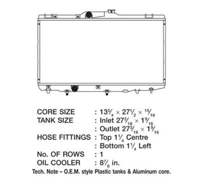 CSF Radiators 2468 Radiator, OE Replacement, Aluminum/Plastic, Natural, Geo, Toyota, Prizm, Corolla, Each
