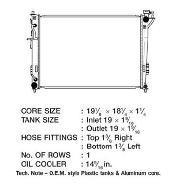 CSF Radiators 3603 Radiator, OE Replacement, Aluminum/Plastic, Natural, for use on Kia, Sportage, Each