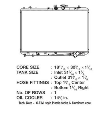 CSF Radiators 3504 Toyota Highlander With Or W/O Tow Pkg